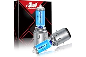 WinPower Ba20d S2 35/35W 12V Lampada alogena moto 5000K Bianco caldo Super Bright Hi/Lo Doppio faro Lampadine, 2 pezzi