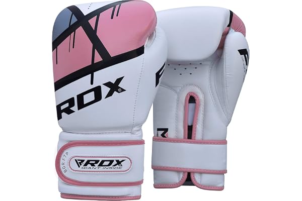 RDX Gants de Boxe Femme pour D’entraînement et Muay Thaï | Ego Gants en Maya Hide Cuir pour Sparring, Kickboxing, Sacs de Frappe, Compétition Combat Mitaines, Boxing Gloves
