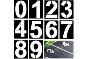 PEUTIER 10 Stück 38cm Zahlen Schablonen Groß, Wiederverwendbar Zahlenschablonen für Hausnummern Kunststoff Zahlenschablonen zum Malen von 0 bis 9