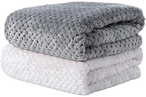 SLSON 2 mantas para perros y gatos, mantas suaves de doble cara para mascotas, para sofás, sillas, coches, viajes y mascotas, se pueden lavar a máquina, 70 x 100 cm (gris y blanco)