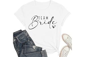 hohololo EVJF Tshirt Équipe de la mariée Équipe de la mariée pour Femmes T-Shirts de Demoiselles d'honneur T-Shirt Enterrement de Vie de Jeune Fille