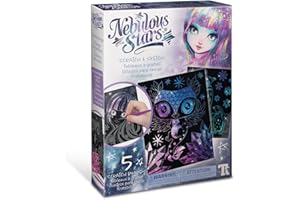 Nebulous Stars Tableaux à Gratter Isadora Nebulous Stars - Scratch and Sketch - Kit de 5 Planches à Gratter - Enfant à partir de 7 ans - Activité Manuelle et Créative pour Fille