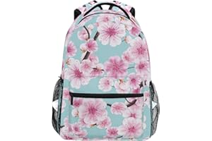 Mnsruu Sac à Dos d'école de Fleurs de Cerisier Rose pour Sac de Voyage pour Enfant de Filles, garçon, Taille unique