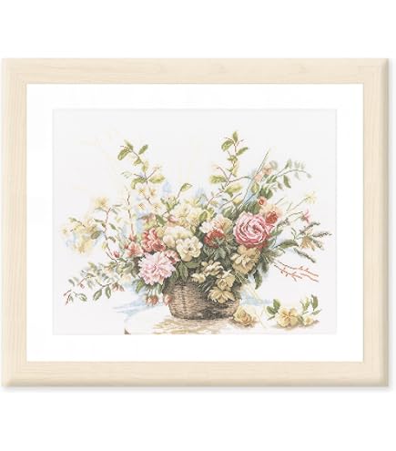 Kit Broderie Point De Croix Lanarte Sara Moon – Complet DIY, Toile Zweigart, Fils DMC, 33 X 38 Cm