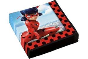 Amscan 9902875-20 tovaglioli Miraculous, colore: Rosso