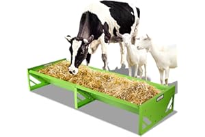 MASXIRCH Mangiatoia per Capre 138Cm Mangiatoia per Bestiame Mangiatoia in Metallo di Grande Capacità Mangiatoia per Cavalli Resistente Mangiatoia per Bovini Mucche Cavalli Pecore Capre Maiali Vitelli Cervi