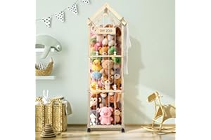 TLPEMN Kuscheltier Aufbewahrung, Stofftier Aufbewahrung 146 * 42 * 32cm Plüschtier Lagerung für Kinderzimmer, Spielzimmer, Schlafzimmer, Kinderzimmer Mit Aufbewahrungsbeutel(mit Dach)