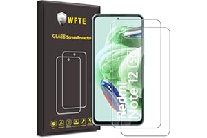 WFTE [2 sztuki folii ochronnej do Xiaomi Redmi Note 12, szkło pancerne, folia szklana, twardość 9H, odporna na zarysowania, nie tworzą się pęcherzyki powietrza, szkło ochronne do Redmi Note 12