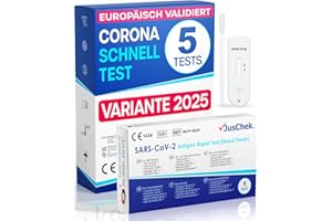 POLONORD ADESTE Adeste – NEUE Variante 5 x 1er Corona Schnelltest für Zuhause COVID 19 Antigen Rapid Test Swab Selbsttest. Geprüft für neuen 2025-Varianten. Sensibilität 100% bei hoher Viruslast