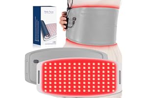 Hello Face Cinturón Terapia de Luz Roja con Triple-Chip LEDs, 660nm & 850nm, Control Remoto Recargable – 43 × 20 cm Fototerapia Infrarroja para Dolor Muscular, Tejido Seguro para la Piel