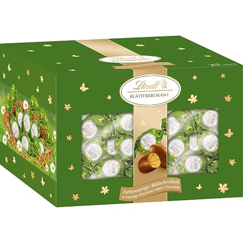 Lindt Chocolate | Leaf Crocant Eggs Box | 430 g | Delicate Crispy Crocant Eggs in Fine Gianduja Hazelnut Milk Chocolate | Festive Specialty for Adults | Perfect for Easter