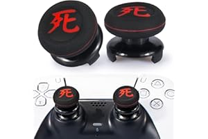 Playrealm FPS Thumbstick Extender & Printing Rubber Silicone Grip Cover 2 Sets for PS5 Dualsenese & PS4 Controller(Death of KANJI)