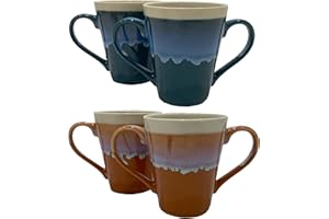 Boscul Two Handled Mug 300ml 2 Pack Aid for Elderly Tremors Arthritis and Dementia Alzheimers Weak Grip Parkinson’s Dignity 3D Reactive Glazed (Bronze 2 Pack)