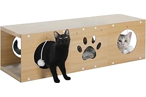 PETEPELA 100 cm deska do drapania dla kotów, wysokiej jakości tektura do drapania z piłką do gry jako ochrona mebli, w kolorze beżowym