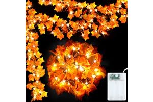 YUYWWAN Ljusslinga, 3 meter 20 LED-lönnlövljus, höst LED-dekoration, lysande lönnlöv för höstfester, halloween, Thanksgiving