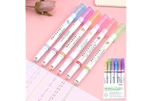KYDUU Surligneurs, Stylos à double pointe avec 6 formes de courbes différentes, Magic Tip Pen avec 6 formes de courbes différentes, Stylos Surligneurs Courbes, Ensemble de stylos surligneurs de courbes