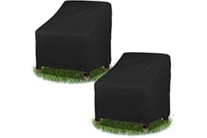 KAYBTNT Lot de 2 Housse Chaise Jardin, Housse Fauteuil Jardin Exterieur en Tissu Oxford 420D, Imperméables, Anti-UV, Housse de Protection pour Chaise avec Corde et Boucle,80 x 85 x 92cm