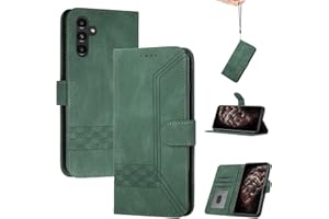 momoka Store Handyhülle für Samsung Galaxy A54 5G,TPU Klapphülle Schutzhülle für,Lederhülle mit Standfunktion und Kartenfach-Grün