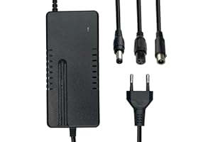 MEZELON Chargeur de 36V Batterie 42 V 2 A pour Hoverboard, Scooter électrique, vélo d'équilibre, Planche à dérive, Scooter Ninebot Xiaomi, Chargeur Universel avec 3 connecteurs