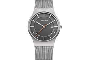 BERING Herren Quarz Uhr | Armbanduhr 40 mm Edelstahlgehäuse und Zifferblatt | Milanaisearmband | Saphierglas | 3 ATM | 11938