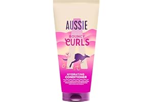 Aussie Bouncy Curls Acondicionador Hidratante 200ml. Hidratación Diaria para Pelo Ondulado y Rizado. Con Aceites de Jojoba, Coco y Macadamia