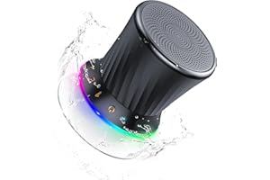 ZYHKON Bluetooth Shower Speaker, Portable Bluetooth 5.3 Speaker, HIFI Stereo Sound, Built-in Mic, Dynamic Lights, IPX7 Waterproof Wireless Speakers with Suction Cup for Bathroom/Party/Beach/Gift, Black