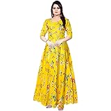 jwf Women Rayon Maxi Gown/Dress Yellow 