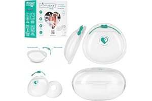 MAMASHY MamaShells - 2 Coppette Raccogli Latte Materno + 1 Custodia, Neonato Accessori Utili Raccoglilatte con Tappo e Barriera Anti Perdita per Allattamento e Conservazione, Morbido Silicone BPA Free