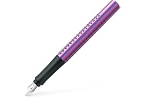 FABER-CASTELL 140841 - pióro Grip Edition Glam, szerokość stalówki F, fioletowe, 1 sztuka
