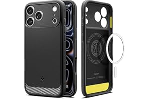 Spigen Funda para iPhone 17 Pro MAX, Rugged Armor MagFit Compatible con MagSafe - Negro Mate