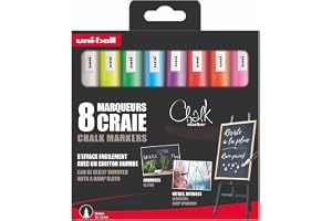 Uni-Ball Chalk Marker - Uni Mitsubishi Pencil - PWE-5M kritmarkörer - kortvarig märkning, regnbeständig - medium konisk spets