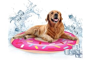 Actask Kühlmatte mit Kühlgel Hunde Katzen, Kuhlmatte für Hund und Katze mit Ungiftiges Gel, Automatisches Kühlsystem, Sommerschlafbett Kühl Hundedecke (Krapfen 60CM)