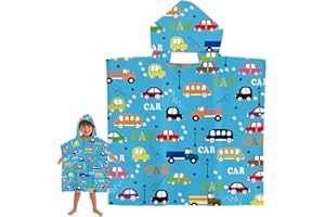 KEDIDO Toalla de Baño con Capucha de Niños, 60 * 60 cm Toalla de Playa de Microfibra Poncho Toalla Ultra Suave y Extra Grande, Toalla absorbentes para Playa, para Niños de 2 a 8 años