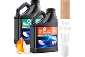 ISTOYO Epoxidharz Set, 64oz/2L Epoxidharz mit Härter 1:1, Kristallklar Keine Blasen Harz Liefert für Kunst Gießharz, Gussbeschichtung Holz, Harzformen