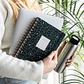 PAPERORA Spiralli S&uuml;resiz Planlayıcı Ajanda Yeşil Leopar - 15x21