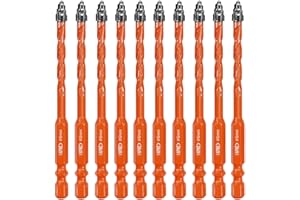 BGTEC Punte Eccentriche a denti di Sega a Quattro Taglienti - 10 pezzi 6mm Punte per Piastrelle per legno, plastica, mattoni, piastrelle, vetro, calcestruzzo e marmo