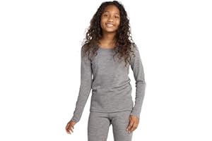 LAPASA Boy's Girl's 100% Merino Wool Base Layer Top or Bottom Kid's Long Sleeves T-Shirt, Full Length Pants Children Thermal Underwear, K13 K14