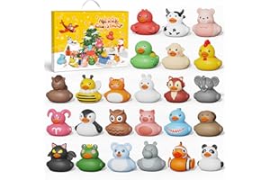 Grarain Calendrier de l'Avent pour Garçons et Filles, Calendrier de Noël 24 Jours, Canards en Caoutchouc, Jouets de Bain, Jouets pour Tout-Petits, Cadeaux de Noël et d'Anniversaire