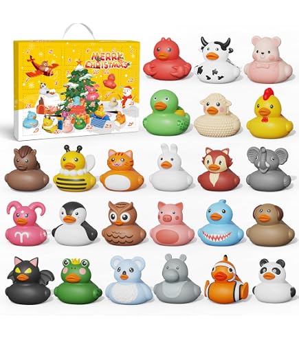 12 Petits Canards En Caoutchouc De Noël – Jouets Décoratifs Multicolores – 6,2 X 5 Cm – Pour Bureau, Maison, Fête De Noël - 9