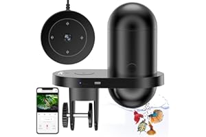 hygger Automatyczny dozownik karmy dla ryb, WiFi do akwarium z aplikacją Control, automatyczny dozownik karmy rybnej z kamerą, 230 ml, duża pojemność, USB Fish Food Dispenser na weekend Holiday