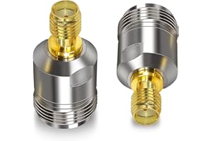 TUOLNK Connecteur SMA vers N-Type N Prise femelle vers SMA Prise femelle Convertisseur adaptateur coaxial RF pour câble d'extension d'antenne Wi-Fi 2pcs