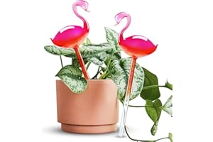 NiHome Flamingo Lot de 2 bulbes d'arrosage Automatique 25,4 cm de Long dégradé Rose Vif en Verre soufflé à la Main pour la Maison l'intérieur ou l'extérieur système d'irrigation Automatique