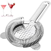 Zhenghebuy Cocktail Strainer, Ice Filters for Drinks, Cocktail Filter, Handlebar Strainers, Practical and Multifunctional Fin