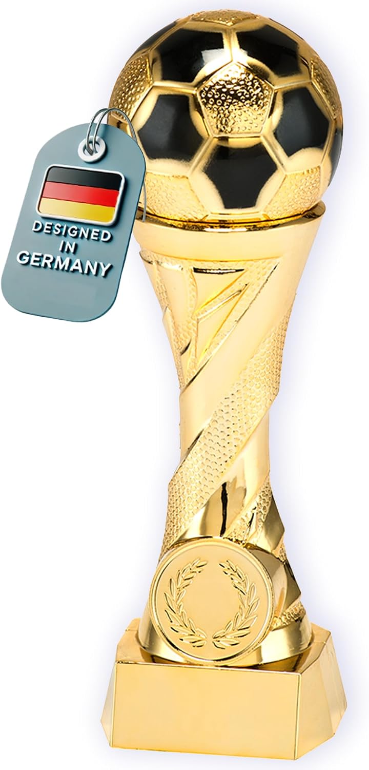 Larius Trofeo de fútbol en Oro y Plata con Grabado Personalizado