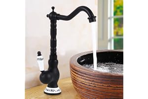 Nostalgie retro vattenkran armatur ettgreppsblandare blandare dusch hög diskbänksarmatur antik diskbänk amatur handfat mässing för kök badrum hus hus svart matt G3/8