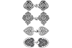 GRANTOP 4 sztuki klipsów do swetra w stylu vintage, metalowe klipsy do kardiganu, kołnierz, spinki do sukienki, dla kobiet i dziewcząt