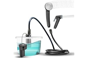 Colapz USB Rechargeable Camping Shower - Portable Shower for Dogs - High Pressure Jet Wash for Bikes - 1 Shower Head - 1 Jet Head - Carry Case Included - Campervan Essentials