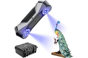 Creality Escáner 3D Raptor, escáner de mano con precisión de 0,02 mm, luz azul industrial, seguimiento antivibración, hasta 60 fps, soporte de velocidad de escaneo, objetos de 5 – 2000 mm para Windows