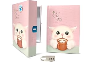 N NUEVAS IDEAS Diario secreto niña - Papeleria bonita - Diario niña - Kawaii papeleria - Diario gatos - Contraseña secreta - Tamaño A5-96 hojas, con 192 paginas a color