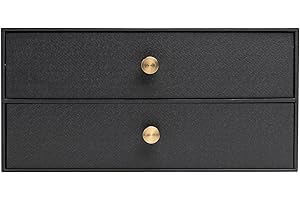 Exacompta 30601E Ablagebox Office By Me mit 2 Schubladen aus Recycling-Karton für DIN A4+ Dokumente. Schubladenbox mit hoher Kapazität für mehr Platz auf dem Schreibtisch Textileffekt Schwarz